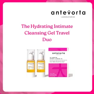 Antevorta Hydrating Intimate Cleansing Gel Travel Duo | pH-Balanced Feminine Wash for Odor Control, Freshness & Vaginal Health | Travel Size 30ml x2
