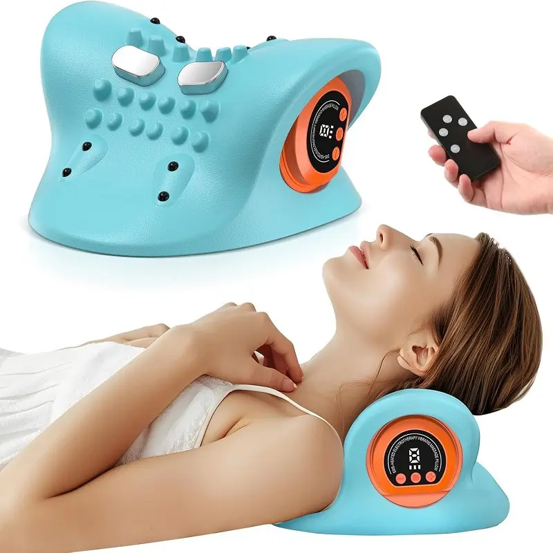 Portable Lightweight 3-In-1 Therapy Fascia Reliever Massager with Heating Function, Adjustable Strength Neck Roller & Shoulder Relaxer, Home Office Use