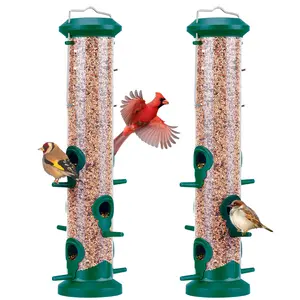 [Spring Migration 2026] Kingsyard 2 Pack Bird Feeders for Backyard Nature Watching | 6-Port Weatherproof Tube Feeder | Feed Wild Birds in Your Garden