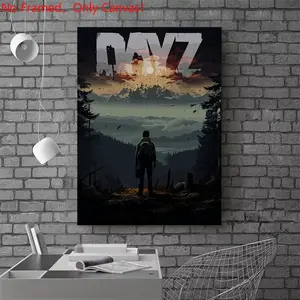 1 piece/set frameless canvas painting print poster, Game Poster art，DayZ Game Art with Survivor， a perfect gift for Video games loves, ideal gift for bedroom, living room, dorm hallway, kitchen, mural, wall decoration, room decor