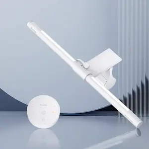 Quntis White Monitor Light Bar HY214 with Backlight & Remote,  Space Saving Home Office LED Desk Lamp, Stepless Dimming, for Curved Gaming Monitors Reading Adjustable Rgb Lighting