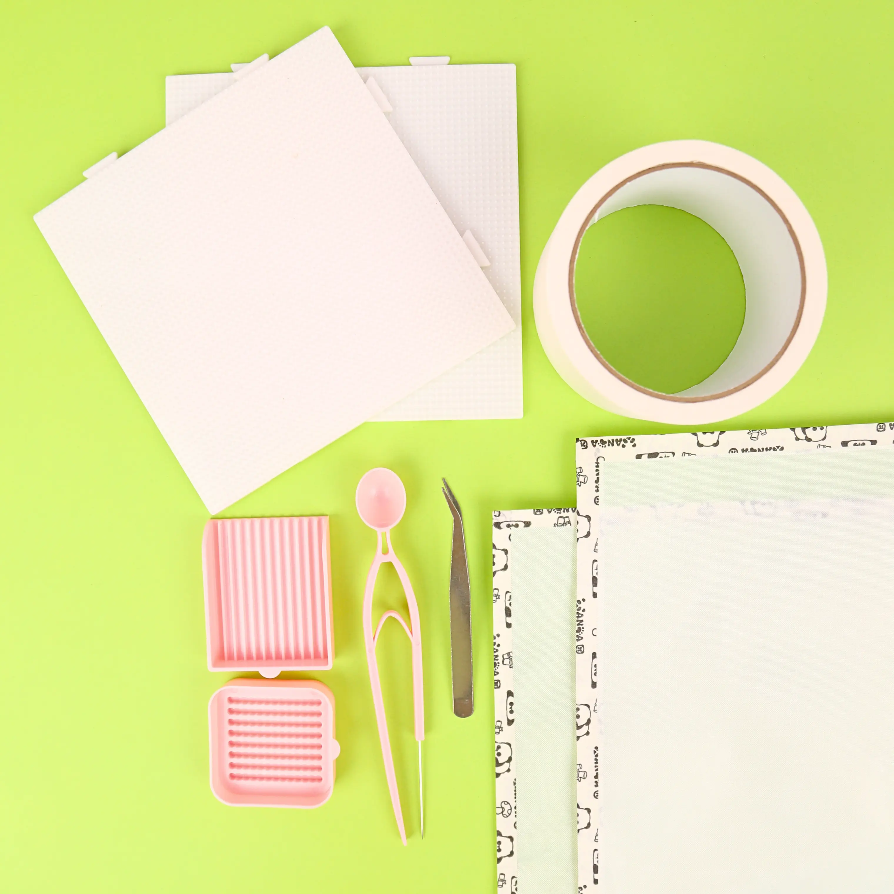 2.6mm Premium Tool Combo - 2 Iron Mats 20x30mm Reusable Non-Stick Sheets 2 White Pegboards 52x52 Pixels Precision Picker Set for DIY Projects