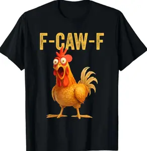 Cotton Unisex Funny F-Caw-F Chicken Shirts, FCAWVF Chicken T-Shirt, Hilarious Graphic Tee, Casual Unisex Shirt, Humorous Apparel, Funny Farm Animal T-Shirt, Gift for Him & Her, Comfortable Cotton Tee