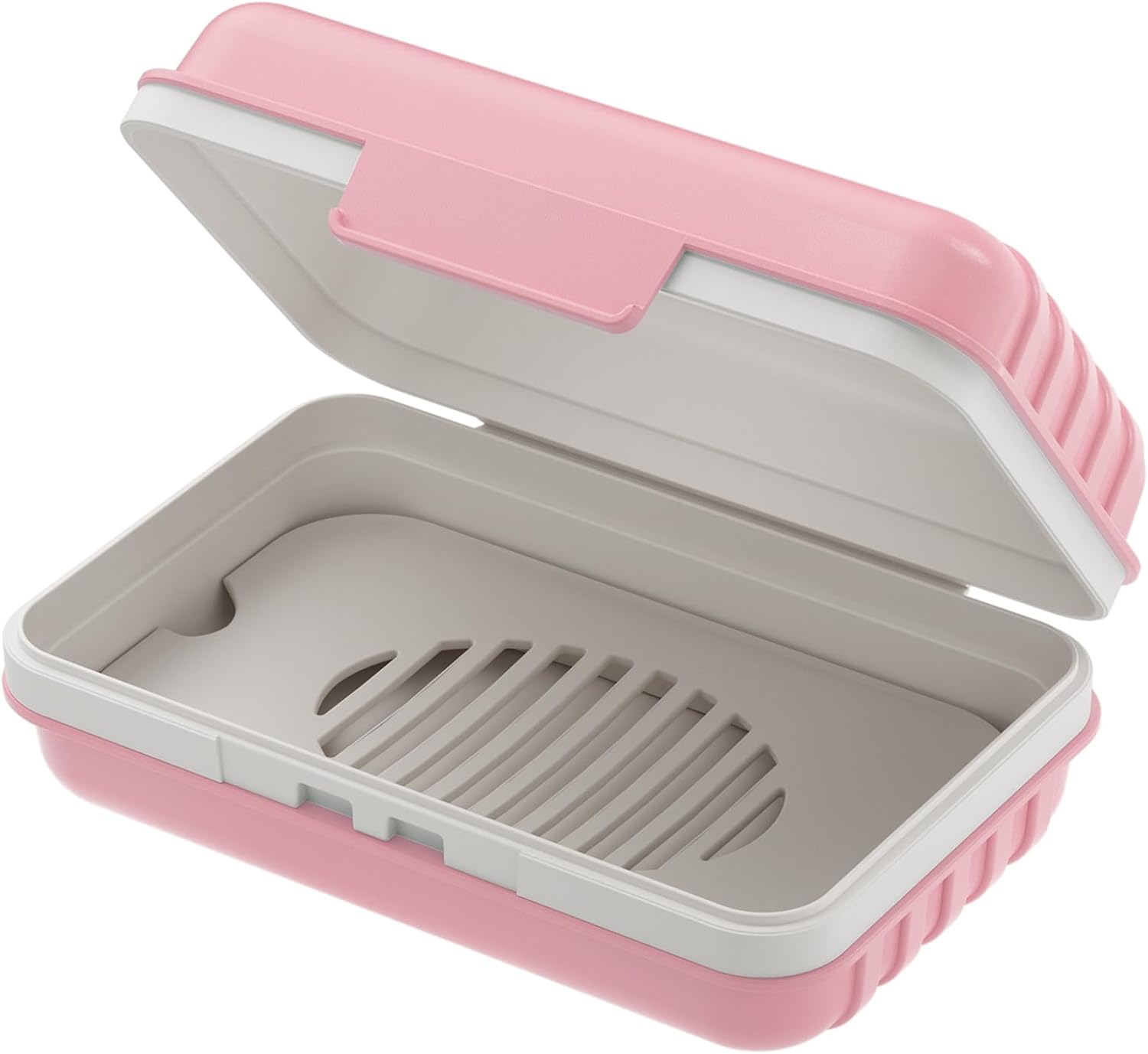 Bar Soap Holder Dish 1 Pack for Shower, Travel Soap Case with Lid for Gym, Camping Essentials, Hiking, Travel Size Toiletries, Portable, Leakproof, Pink