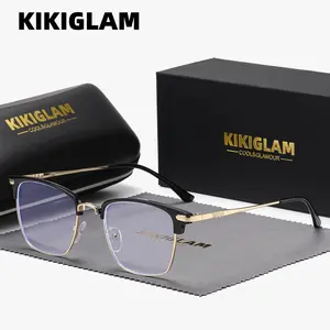 KIKIGLAM Unisex Superior Craftsmanship Fashion Casual Metal Frame High Quality plano Glasses, exquisite elegant Anti-Blue Light Plano lenses