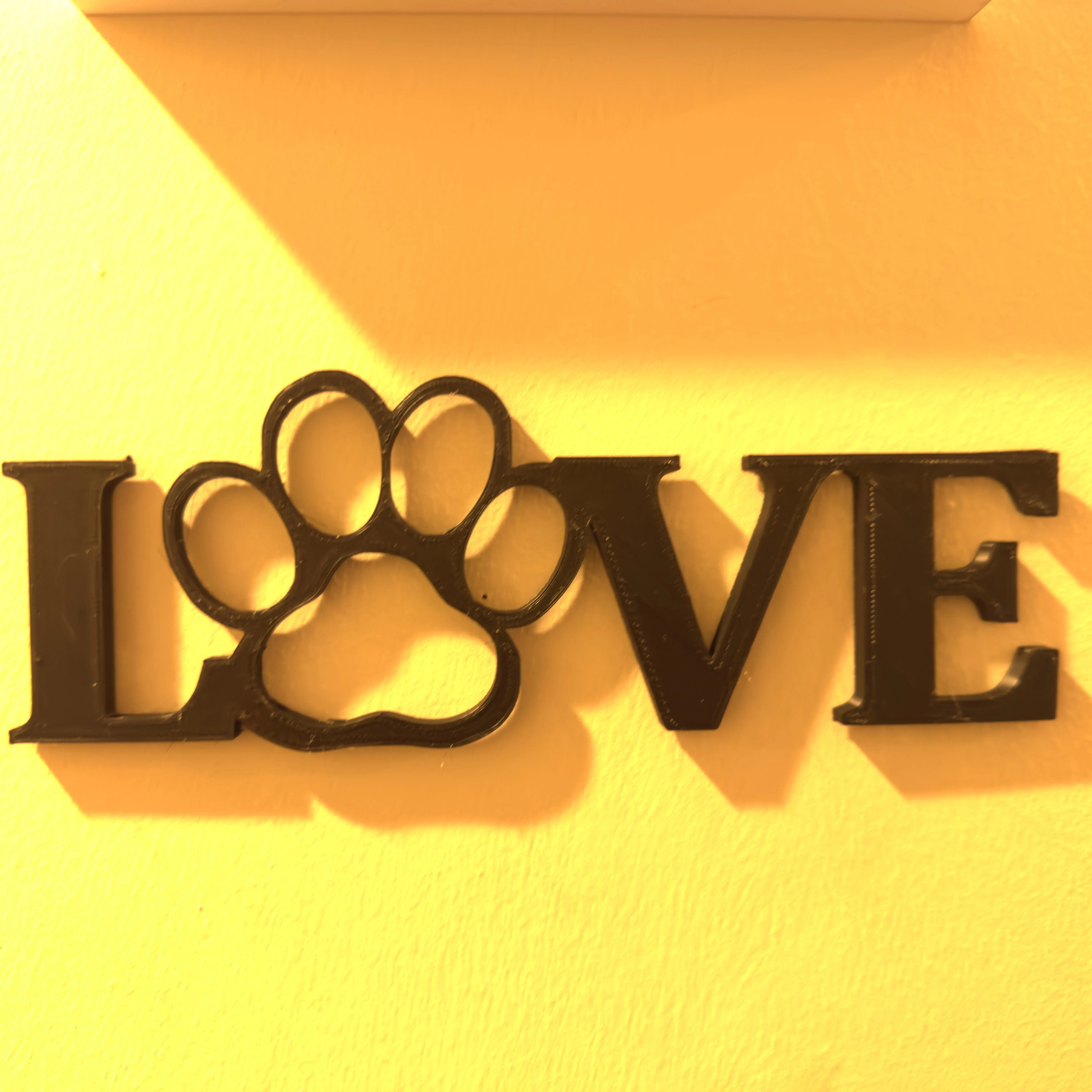 3D Printed I Love Dogs Sign