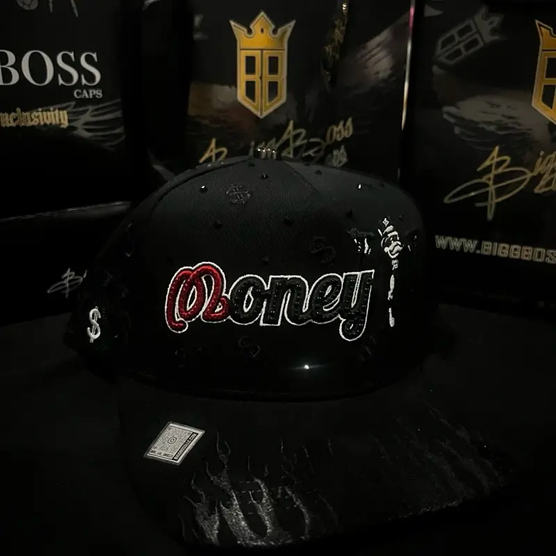 MONEY BLACK CRYSTAL/ BIGG BOSS HATS