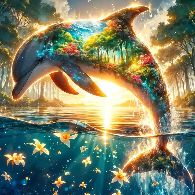 DIY 5D Diamond Painting Kit Dolphin Theme, Diamond Art Tools, Full Drill Mosaic Art for Home Wall Decor, Home Decoration, Ideal Gift for Craft Lovers