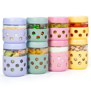 Mrsdry 8-Pack 16-oz & 10-oz Glass Mason Jars with Silicone Sleeves, Airtight BPA-Free Overnight Oats Containers with Lids, Dishwasher Safe Leak-Proof Meal Prep Jars for Chia Pudding, Yogurt, Snacks
