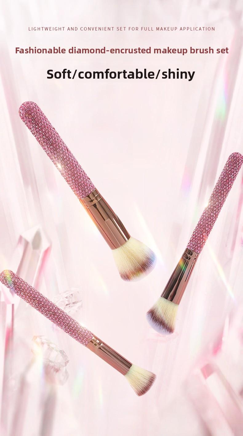JOS 15-Piece Luxurious Diamond Makeup Brush Set - Professional Brushes for Foundation, Contour & Eyes, Premium Bling Handle Beauty Kit, Perfect Holiday/Christmas Gift for Women