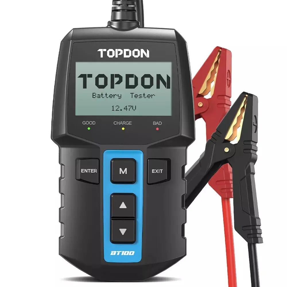 [SummerFinds]TOPDON BT100 Car Battery Tester 12V Load Tester,100-2000 CCA Automotive Alternator Tester Digital Auto Battery Analyzer Charging Cranking System Tester for Car Truck Motorcycle ATV SUV Boat Yacht Charger