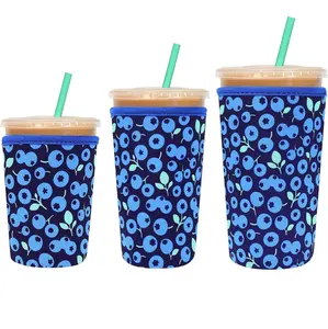 3-Pack Reusable Neoprene Coffee Sleeves - Insulated Sleeves for Hot and Iced Drinks, Compatible with Starbucks, Dunkin' Coffee Cups Drinkware Beverage Stylish