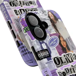 Purple Pop Aesthetic Phone Case For iPhone 17 Pro, 17e, 16, 15, 14, 13, 12, 11, Trendy Sad Girl Inspired Cover Gift