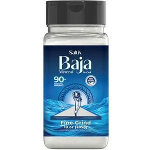 Saltix Baja Mineral Sea Salt Shaker, Fine Grind, 10 oz (285g), 200+ Servings – 100% Natural & Unrefined, 90+ Trace Minerals, Electrolyte Supplement, for Seasoning, Baking & Everyday Use
