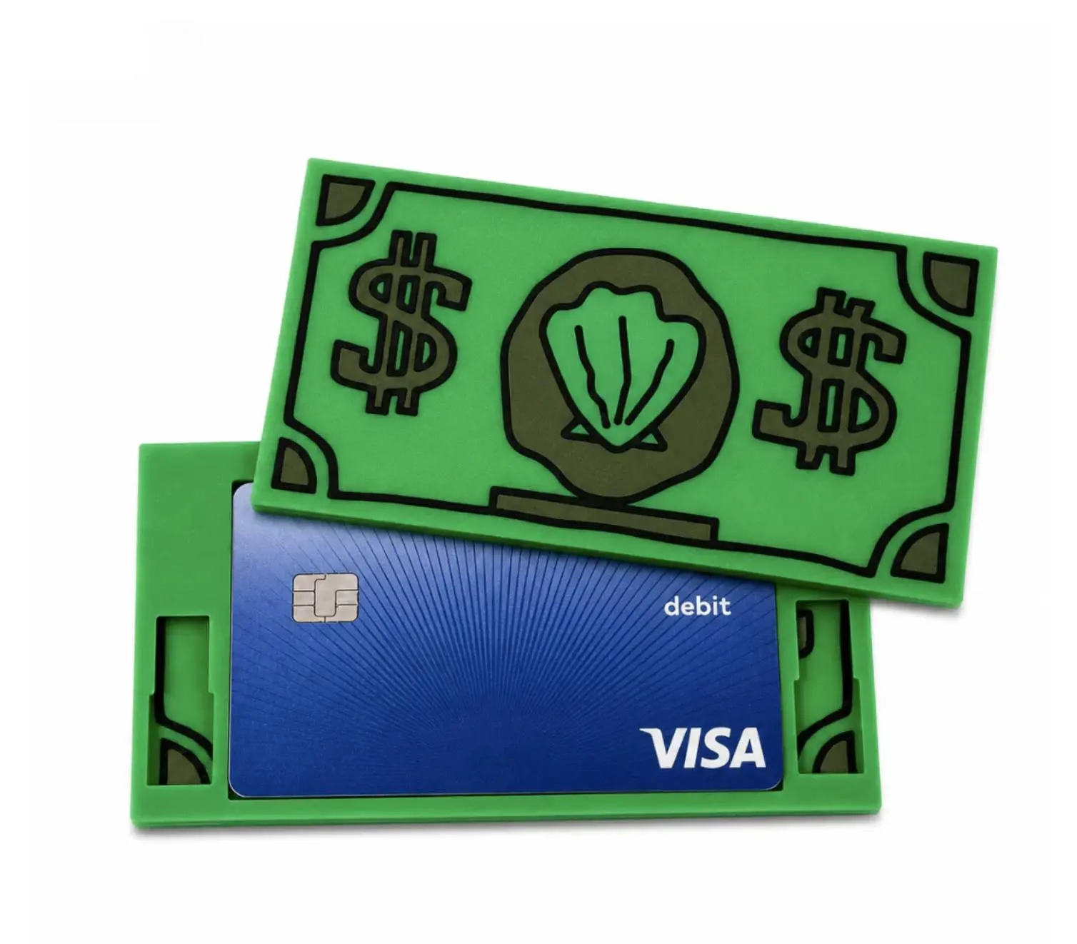BarnacleBucks 1-Piece Plastic Tap-to-Pay Shell Dollar, Standard Size Mobile Phone Accessory