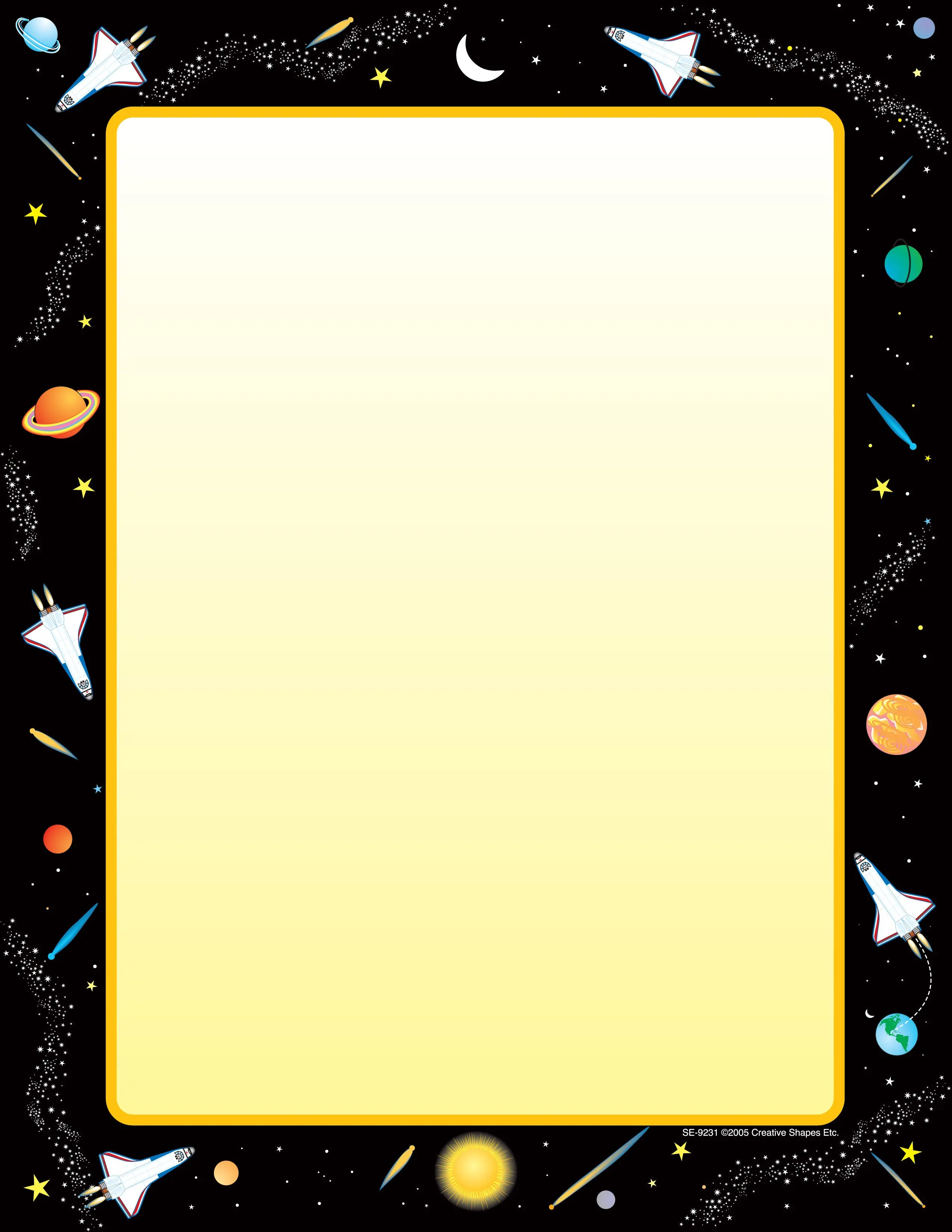 SHAPES ETC. Acid-Free Designer Space Paper, 50-Sheet Package for Office Stationery & Supplies