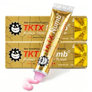 TKTX Tattoo Numbing Cream Gold 2 Pack - 10g | 99.9% Limited Edition VeryStrong | For Tattoos | Waxing | Laser Removal | EyebrowThreading | Tattoo External Cream.