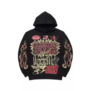 Tenisha Black Graphic Hoodie