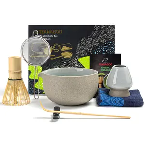 TEANAGOO Matcha Whisk Set,7 Pcs Matcha Set,Matcha Kit for Ceremony,Matcha Tea Set for Making Breakfast/Matcha Latte,Matcha Whisk and Bowl with All Accessories,Gift for Matcha Lover/Friend/Family