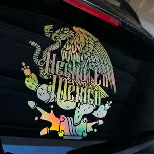 Hecho en Mexico Eagle Decal Sticker for Car, Truck, SUV, Glass Doors, Windows, Fridge- Different Sizes Available - Multiple Colors Available