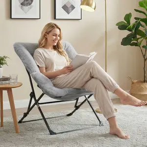 Oakham Comfy Chair for Adults, Soft Faux Fur Folding Lounge for Bedroom Living Room Dorm Rooms Flexible Reading Chair for Teens Kids, X-Large Foldable