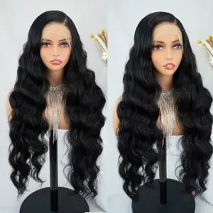 LUMI WIG Lace Front Wigs For Women Long Curly Wig 13X6 HD Lace Front Wigs Deep Wave Glueless Synthetic Hair Replacement Wigs Wear and Go Glueless Wigs Human Hair Pre Cut 32 inch