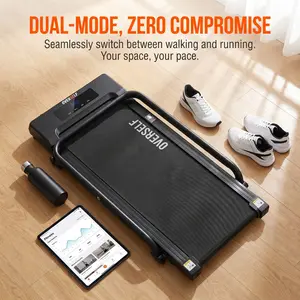 Portable Folding Treadmill with Handle & Remote – OVER SELF Walking Pad, 6.2MPH Under Desk Treadmill, Compact Home Gym, Easy Storage & Fitness Workout Equipment