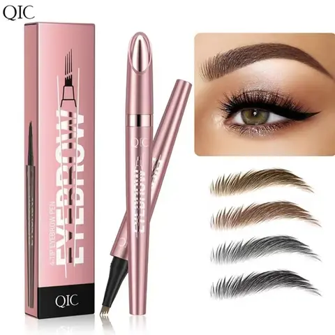 4-Tip Eyebrow Pencil (Regular Edition) - Waterproof, Long Lasting, Smudge-Proof, 3D Natural Hair-Like Strokes, Gently & Precisely Draw Sculpted Brows, Suitable for All Skin Types, Daily Use Soft Glam Makeup Tool in Box