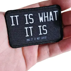 it is what it is and it is not great meme 2"x3" removable morale patch with hook and loop backing