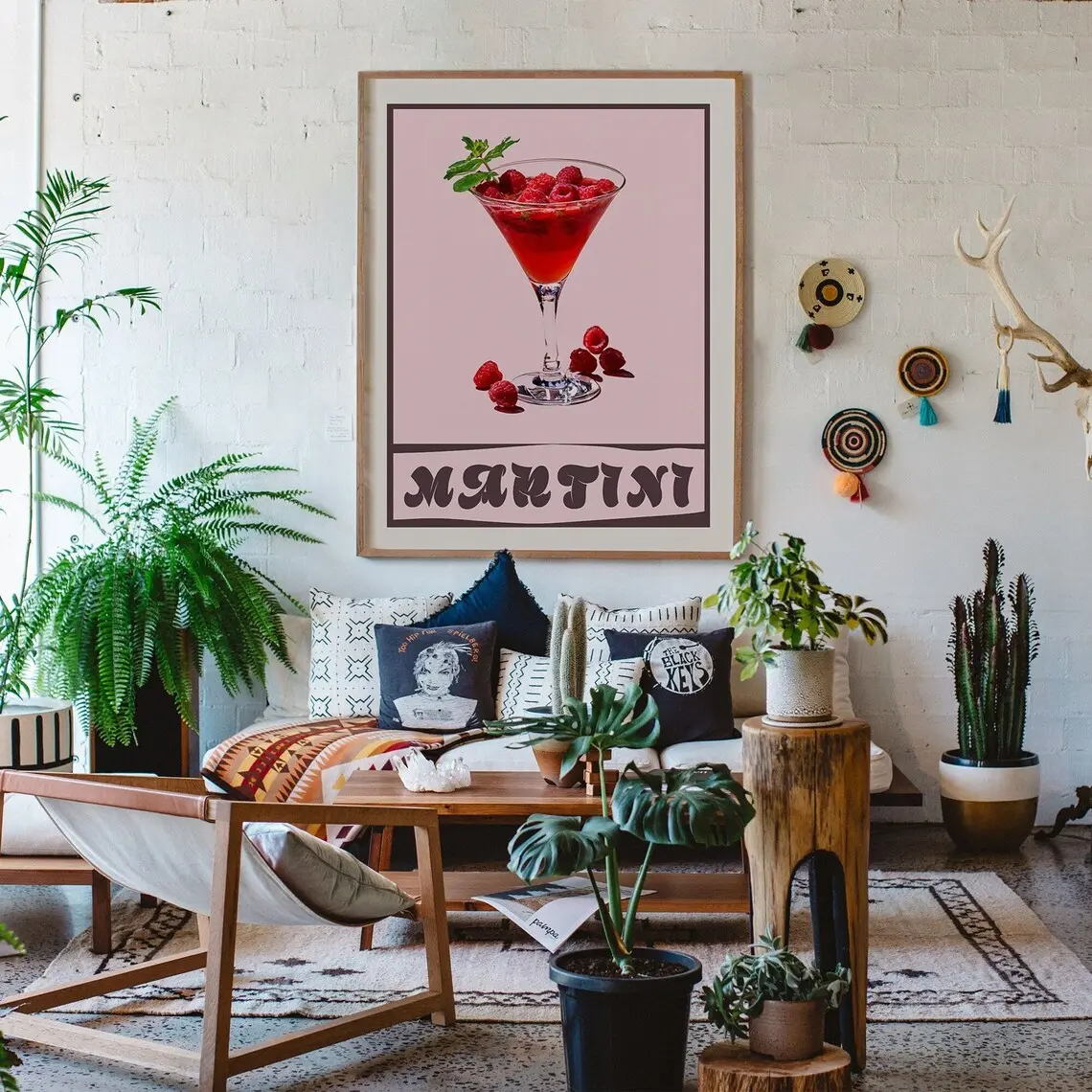 Martini Print, Cocktail Print Bar, Retro Cocktail Posters, Martini Poster, Cocktail Wall Art, Red Poster, Drink Wall Decor Trendy, Bar