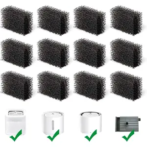 12 Pack  Water Fountain Sponge Filters, Replacement  Filters for 67oz/2L Pet Fountain 65oz/1.85L  Drinking Fountain
