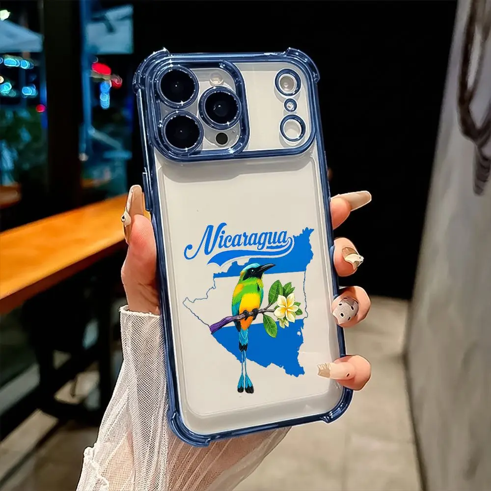 Phone Case For iPhone 17 Pro Max 16 15 14 13 ,Nicaragua Bird Pattern Clear Protective Four Corners Air Cushion Anti-drop Premium Plated Cover,Comprehensive lens protection.