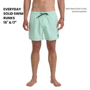 Quiksilver | Everyday Solid Swim Trunks 15" & 17" | Men’s Beach Swim Trunks | Straight Fit Quick Dry Beach Shorts | Summer Essential