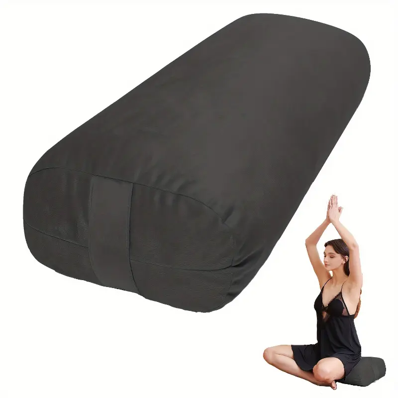 unzip toys Yoga Bolster Pillow for Restorative Yoga - Meditation Pillow with Velvet Cover, Filled with Soft Sponge