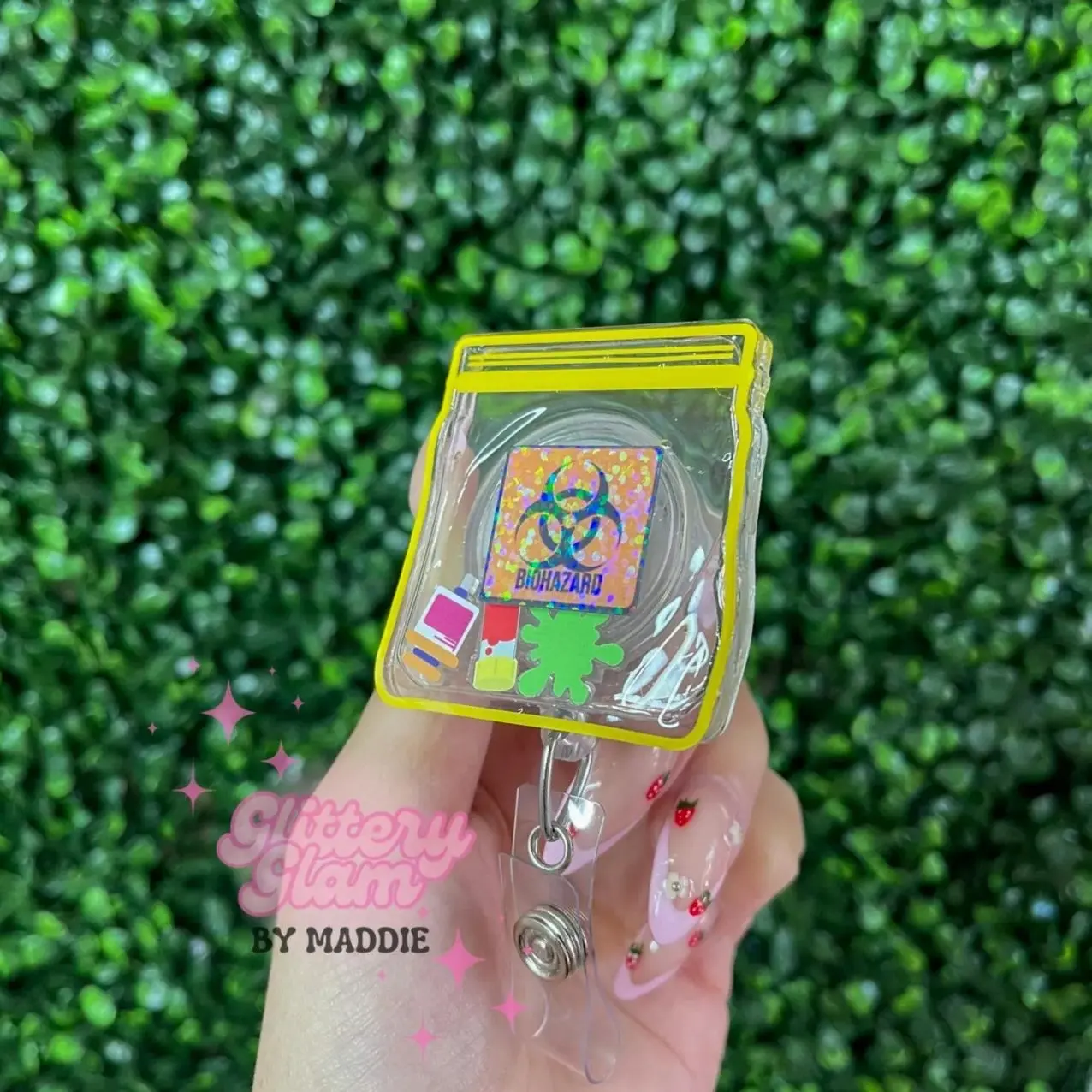 Biohazard Shaker Badge Reel - Gift for Lab Techs, Nurses, and Phlebotomists