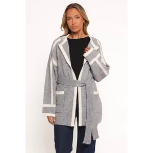Maloney Tie Front Coatigan - Grey
