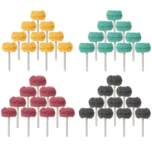 40 count Double-Layer Buffing Pads, Multi-Grit Abrasive Wheels (80/150/240/400) for Dremel & Drill | Yellow, Green, Red, Black Polishing Discs Kit