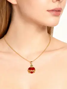 Vintage Heart Cross Pendant Necklace with Zircon, Heart Shaped Necklace, Heart Design Necklace, Fashionable Elegant Women's Jewelry, Perfect Valentine's Day Gift