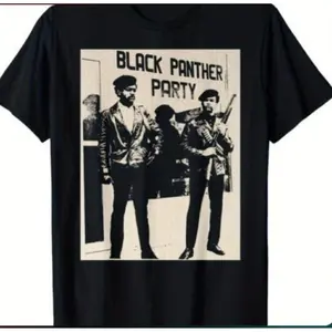 Good graphic teesVintage Black Panther Party T-Shirt For Men With Historical BPP Design Round Neck Casual Wear Inspired By Self Defense Movement,Fashion T-shirt