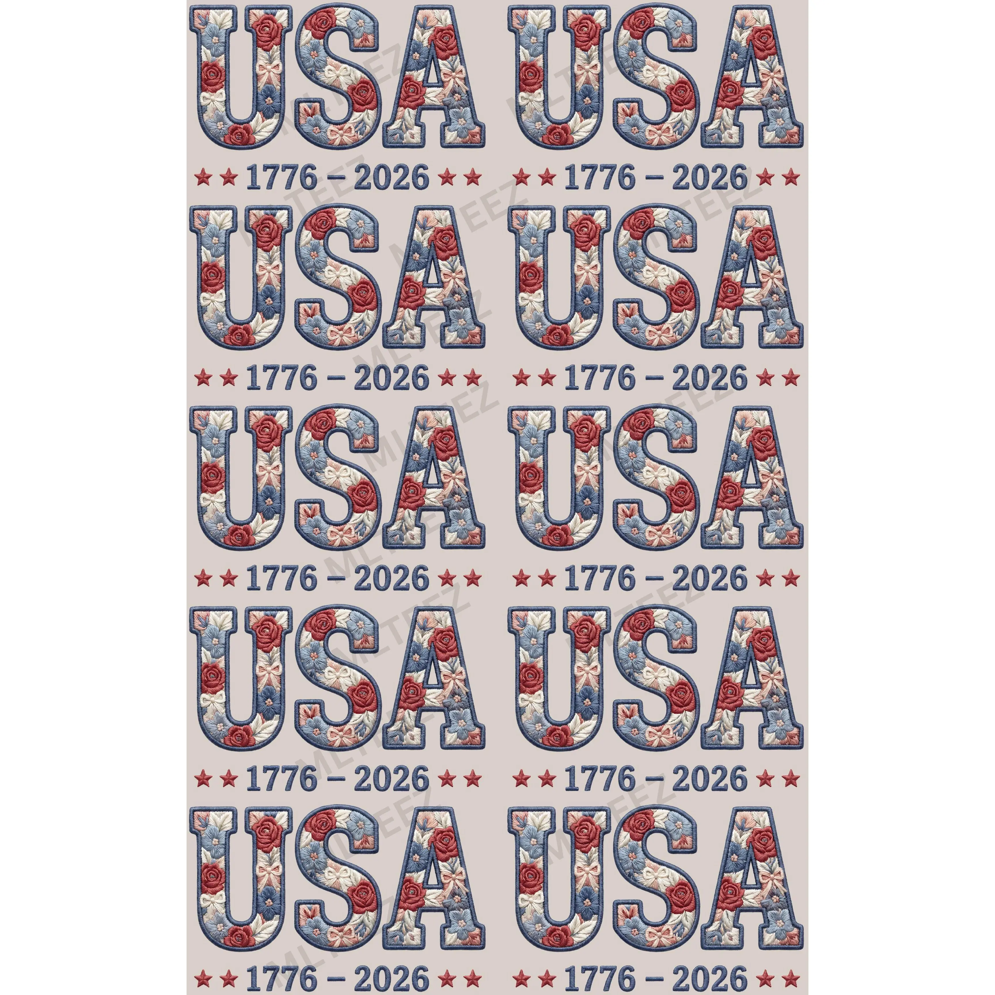 USA (3) PREMADE GANGSHEET - 22X36 DTF TRANSFERS - DIRECT TO FILM