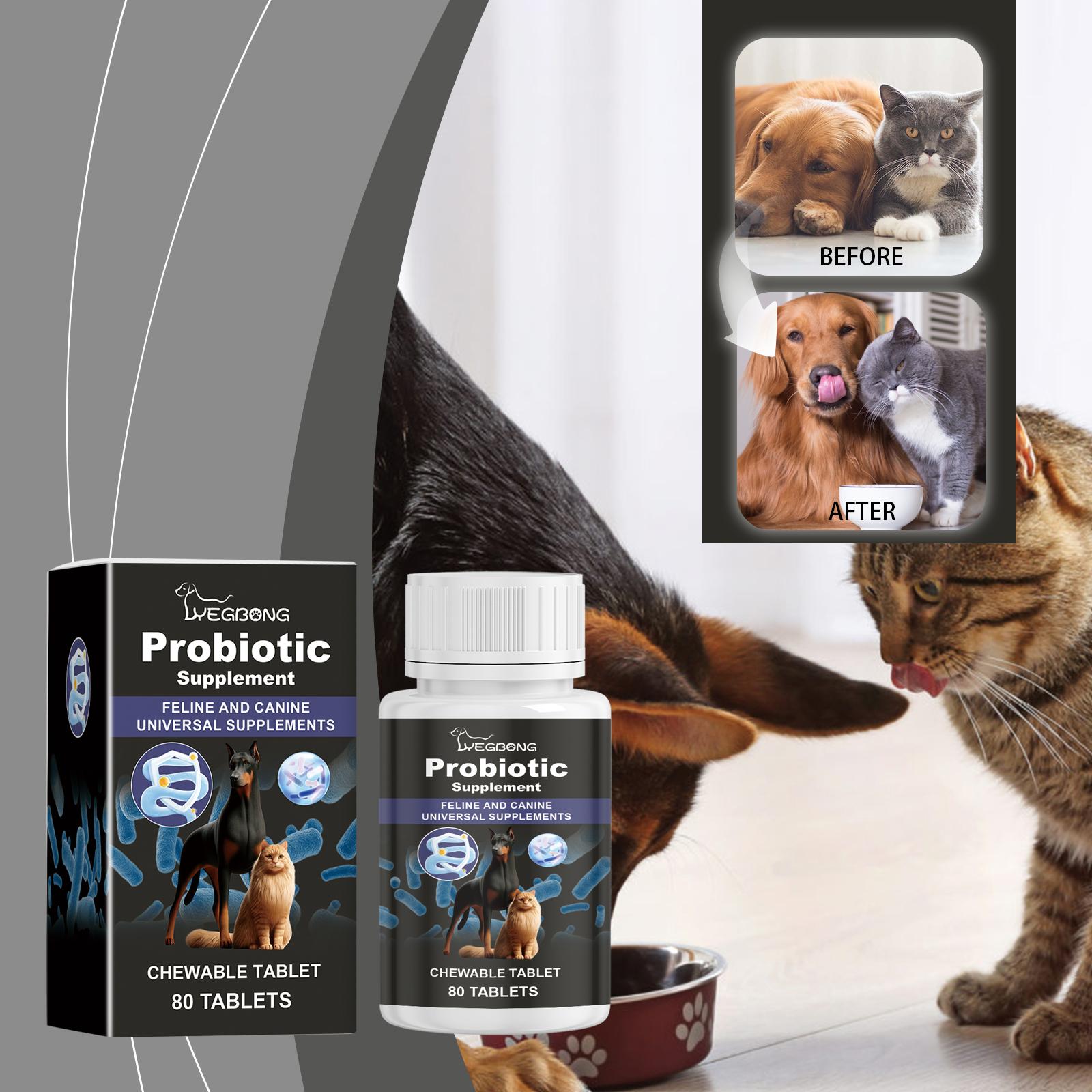 Cat and Dog Universal Compound Probiotic Tablets - Pet Nutrient Supplement Tablets - Dog and Cat Nutritionlitter pellets, spray, litter tray, litter box, removal