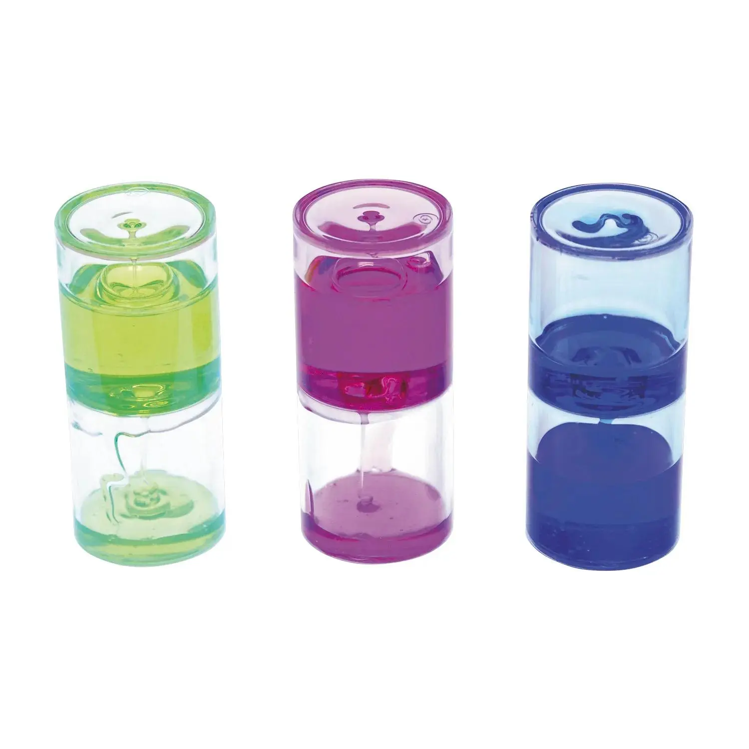 Sensory Liquid Timer Ooze Tube Set - 3 Pc., Unisex Sensory Fidget Gift, Stress Relief Gadgets for 10-12 Years Indoor Use