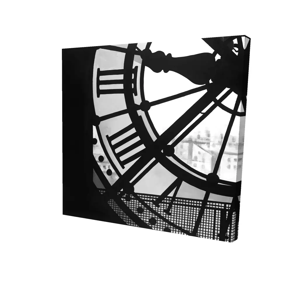 Begin Home Decor 2080-2424-MI67 24 x 24 in. Clock at the Orsay Museum Canvas - White Monochrome Decor