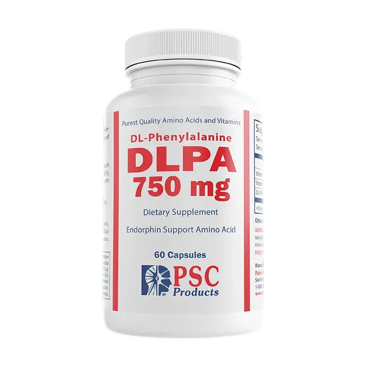 DLPA 750 mg - DL-Phenylalanine Amino Acid Supplement for Endorphin Support, Natural Mood Boost & Stress Relief, 60 Capsules