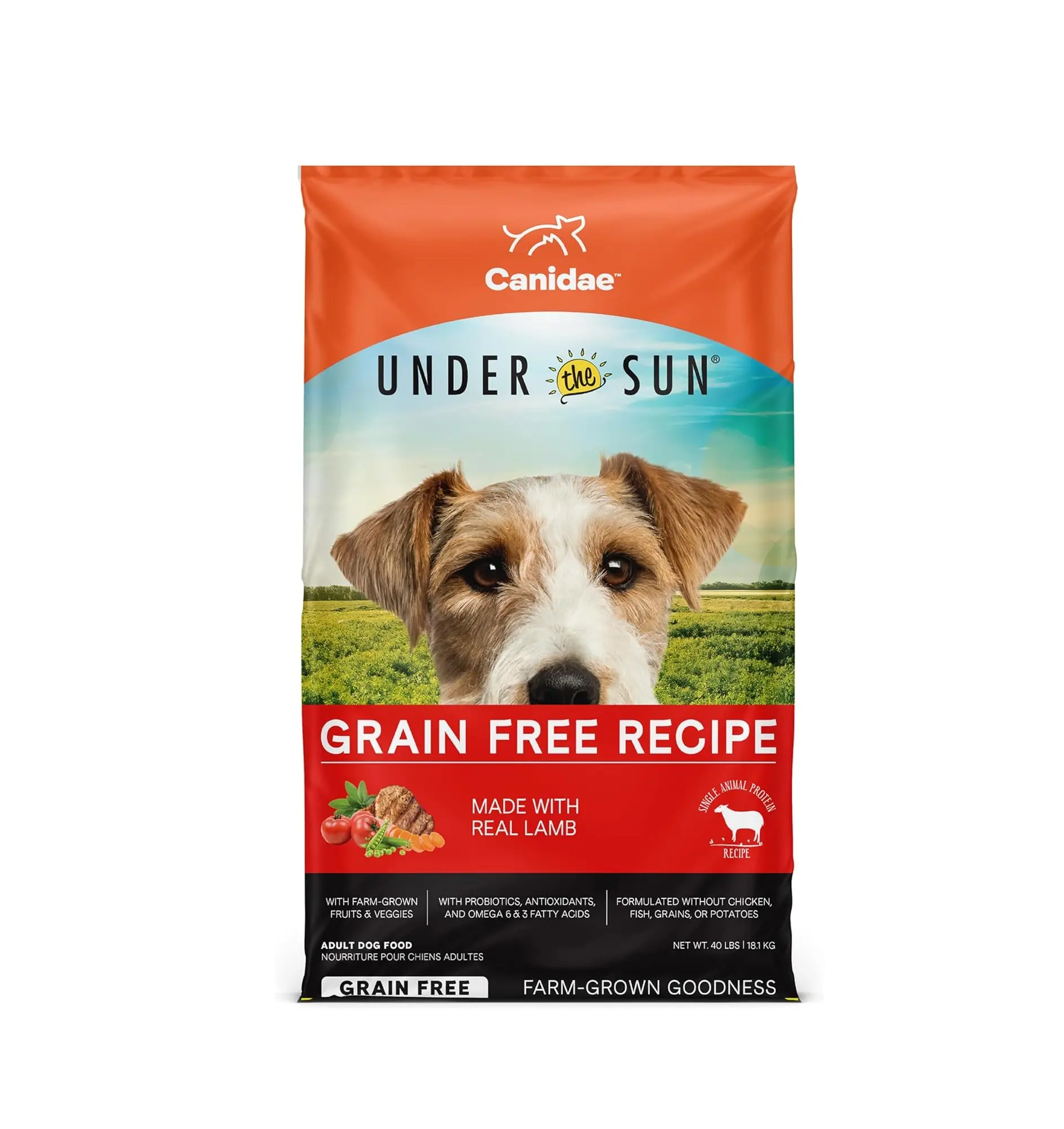 Canidae Under the Sun Grain-Free Premium Dry Dog Food, Lamb Recipe, 40 lbs, for Puppies & Adult/Senior Dogs