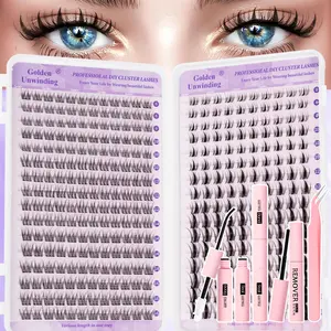 D Curl DIY Individual Eyelashes Clusters, Beginner Friendly, Lightweight, Natural Look Lashes, High Capacity Eyelash Book Suitable For DIY Makeup, Thick Fluffy Fake Lashes Extensions, Easy To Use Segmented Lashes