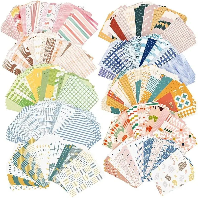 Geometric Pattern Scrapbook Paper (500 Sheets), Vintage Scrapbook Paper, Aesthetic Paper, Decorative Paper, Patterned Papers, Scrapbook Craft Supplies, Scrapbook Materials