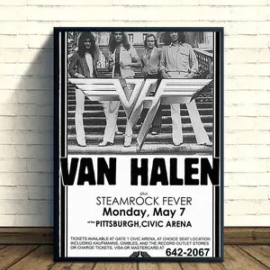 Vintage Van Halen Concert Poster, Pittsburgh Civic Arena Print