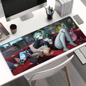 Cyberpunk Anime Girl Large Gaming Mouse Pad,Aesthetic Desktop Drotection Pad,Washable Rubber Pad Non-Slip Lock Edge Multi-Size Mouse Pad Suitable For Home Office,Good Gift for Family and Friends,Gaming Desk Accessory,Desk Accessories