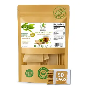 Green Matcha Tea – 50 Tea Bags (2 g Each) – Premium Japanese-Style Matcha for Hot & Iced Drinks – Antioxidant-Rich, Zero Calories – 100% Natural, Vegan, Non-GMO, Sugar-Free – Vacuum-Sealed for Freshness – by BexpertsUSA